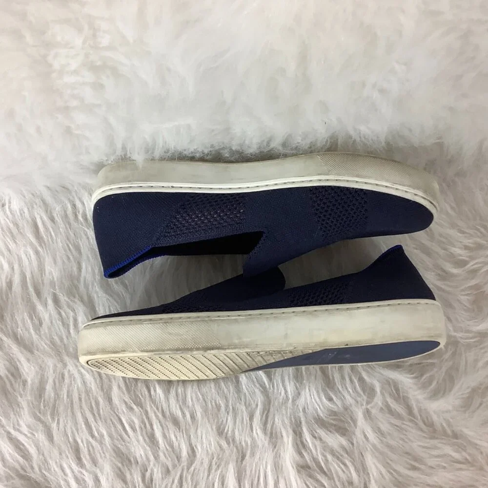 Rothy's The Sneaker Maritime Lattice Stitch Navy Slip On Shoes Women's 7.5
